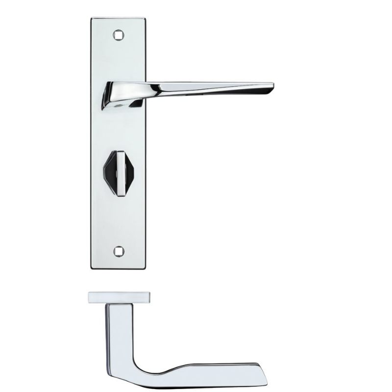 Lyra Lever Bathroom (57mm c/c) On Backplate - 190x42mm - Polished Chrome-Polished Chrome