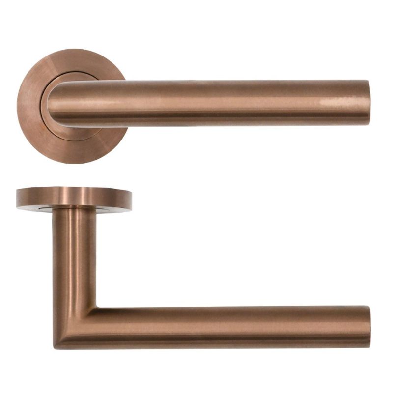 Lugano Lever on Round Rose-PVD Bronze