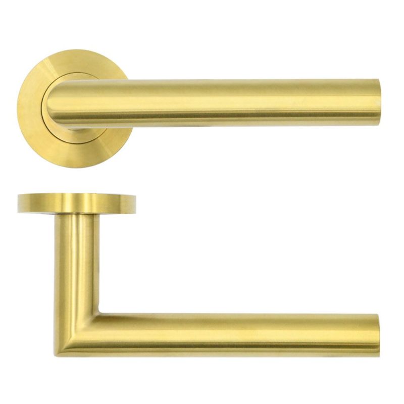 Lugano Lever on Round Rose-PVD Satin Brass