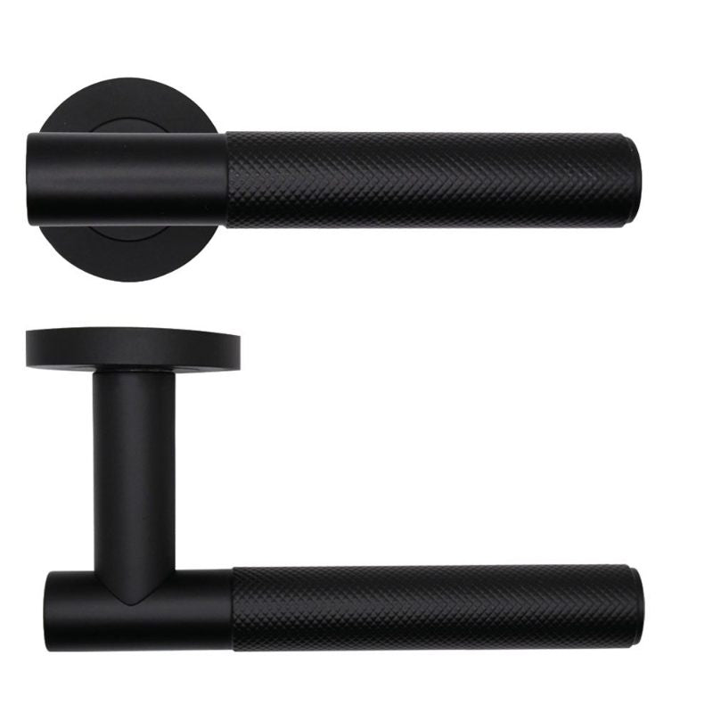 Orta Lever on Round Rose-Powder Coat Black