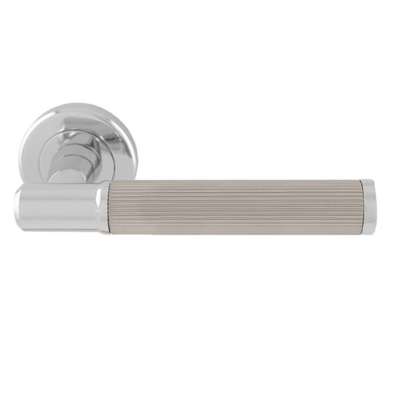 Carlisle Brass Serozzetta Image Lines Lever On rose Polished Chrome / Satin Nickel Duel