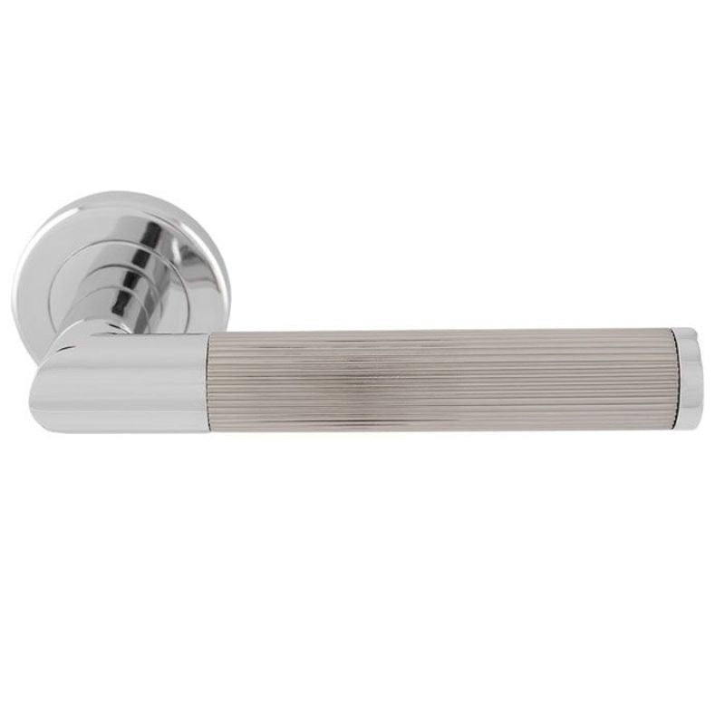 Carlisle Brass Serozzetta Trend Lines Lever On rose Polish Chrome / Satin Nickel Duel FInish