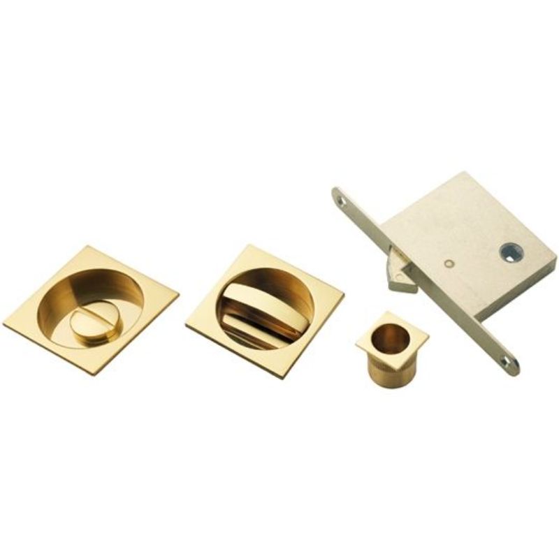 Carlisle Brass Sliding Door Set (Square)