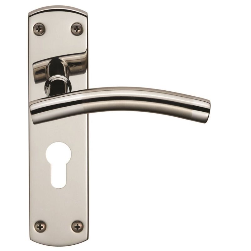 Carlisle Brass Steelworx Residential Curved Lever on Euro Lock Backplate