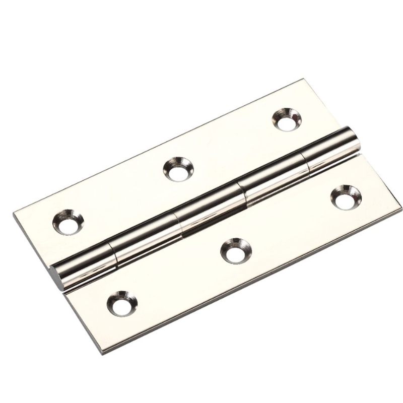 Solid Drawn Brass Butt Hinge - 75 x 41 x 2mm-Polished Nickel