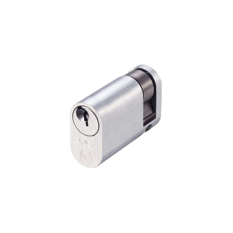 V5 45mm oval Single Cylinder Keyed to Differ -Satin Chrome