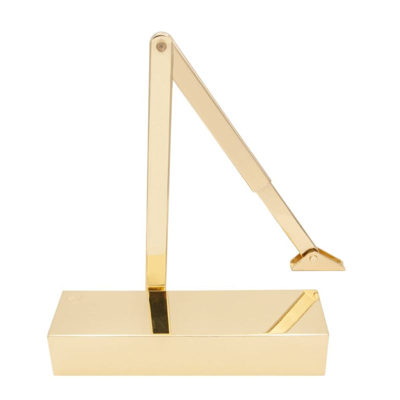 Size 2-5 Door Closer c/w Back Check & Delayed Action - PVD Gold Flat Arm (P.A Bracket Inc) PVD Gold Cover-PVD Gold