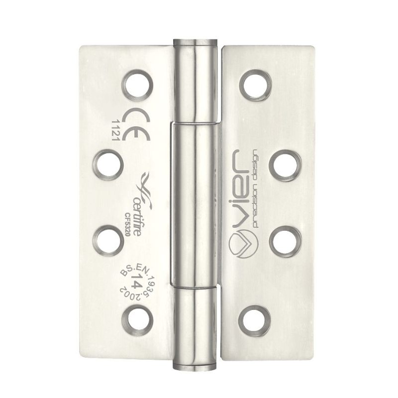 Grade 14 Concealed Bearing Hinge Stainless Steel - Grade 201 - 102 x 76 x 3mm (PAIR)-Satin Stainless