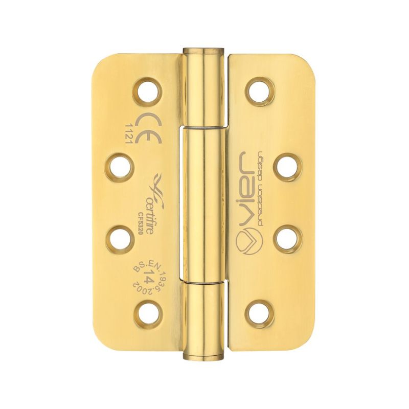 Grade 14 Concealed Bearing Hinge Stainless Steel Radius - Grade 201 - 102 x 76 x 3mm-PVD