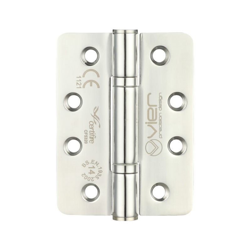 Grade 14 Bearing Hinge Stainless Steel Radius - Grade 201 - 102 x 76 x 3mm-Satin Stainless