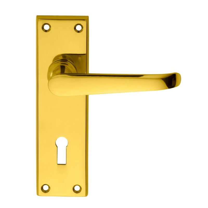 Carlisle Brass Victorian Ascot Lever on Lock Backplate