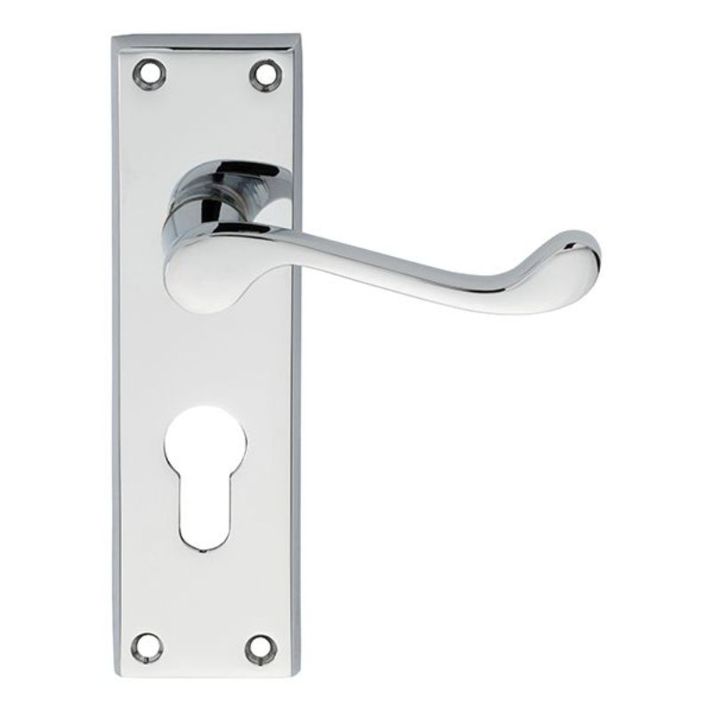 Carlisle Brass Victorian Scroll Lever on Euro Lock Backplate