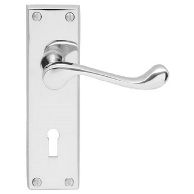 Carlisle Brass Victorian Scroll Lever on Lock Backplate