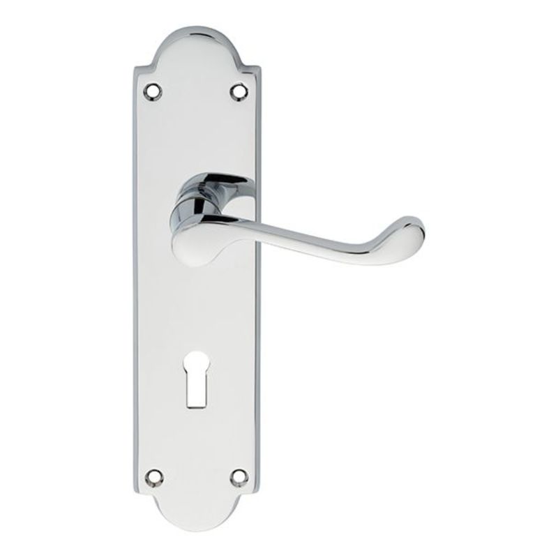 Carlisle Brass Victorian Scroll Lever on Shaped Lock Backplate