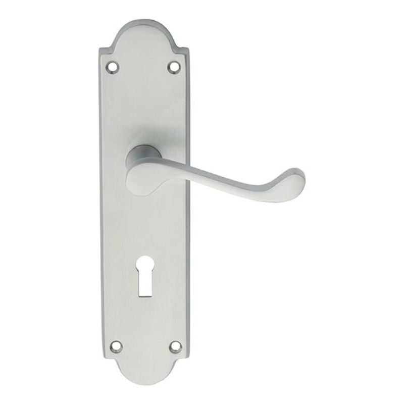 Carlisle Brass Victorian Scroll Lever on Shaped Lock Backplate
