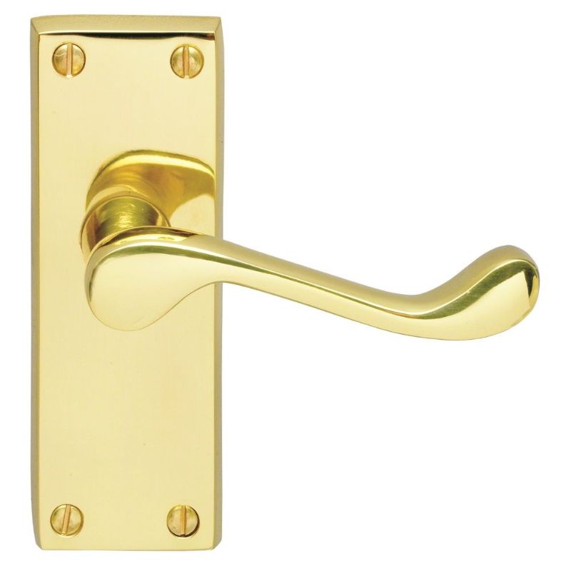 Carlisle Brass Victorian Scroll Lever on Short Latch Backplate