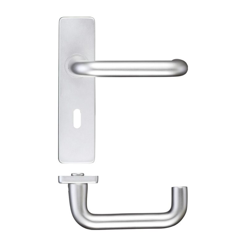 Return to Door Lever on Lock Backplate-Satin Aluminium
