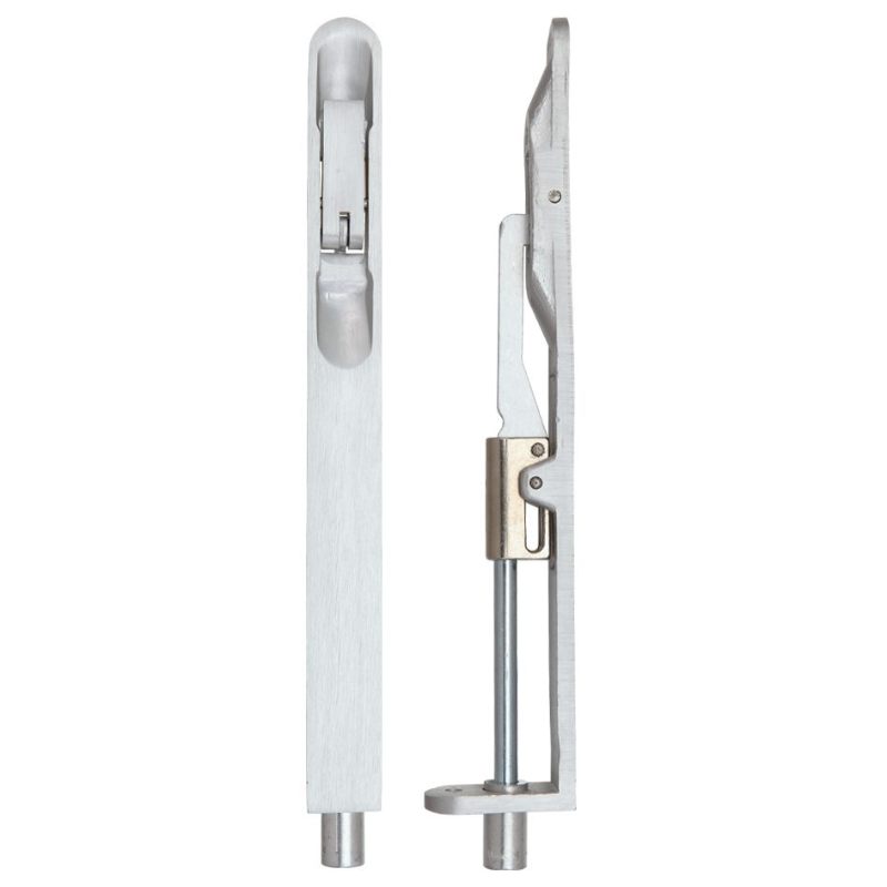 Lever Action Flush Bolt 20 x 200mm - Radius Forends-Satin Aluminium