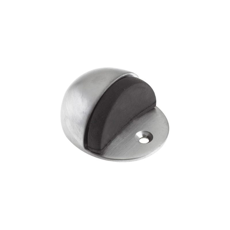 Door Stop - Oval Floor Mounted - 48mm dia - Face Fix-Satin Chrome