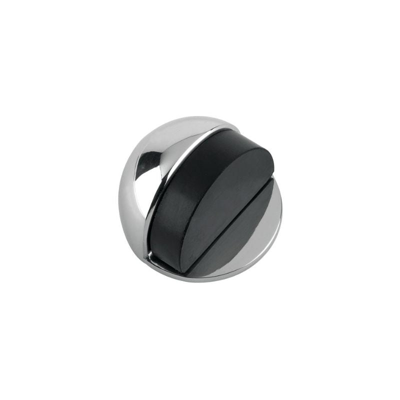 Door Stop - Floor Mounted - Oval 45mm dia.-Polished Chrome