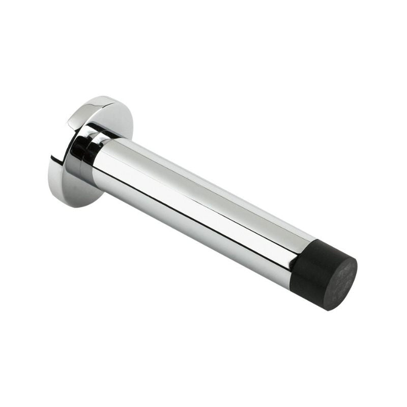 Door Stop - Cylinder c/w Rose 80mm-Polished Chrome