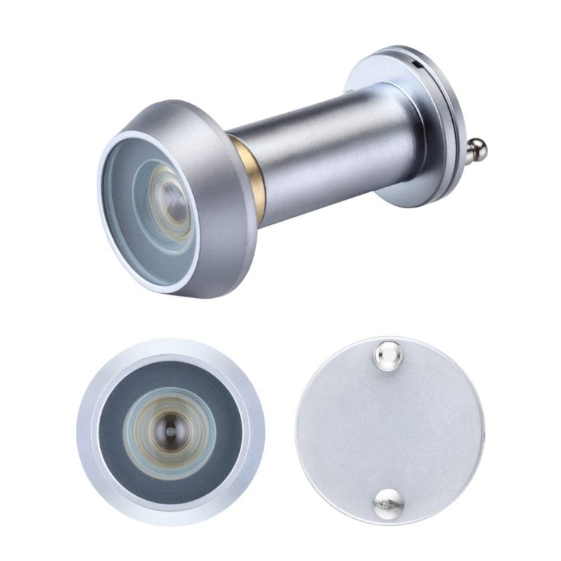 Door Viewer with Glass Lens - 14mm dia - 180 deg. Angle of Vision - Suitable for 35-55mm Doors-Satin Chrome