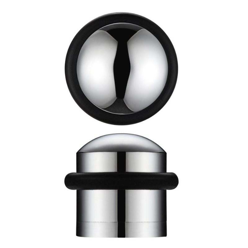 Domed Floor Mounted Door Stop - 31mm Dia 35mm Proj-Polished Chrome