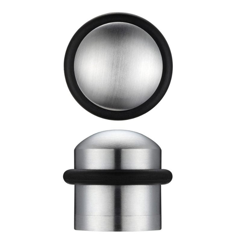 Domed Floor Mounted Door Stop - 31mm Dia 35mm Proj-Satin Chrome
