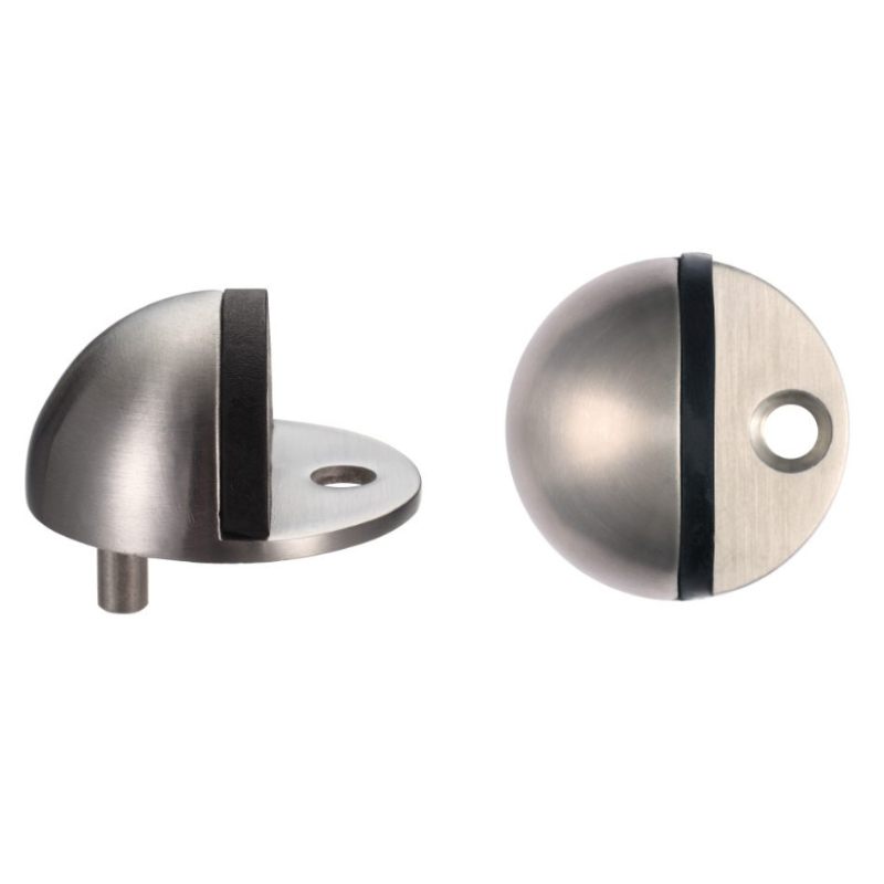 Door Stop - Floor Mounted Oval - 40mm-Satin Stainless