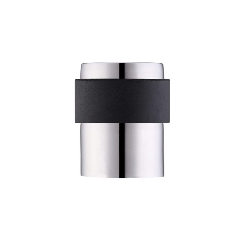 Door Stop Floor Mounted - Round Collared Flat Top 35mm dia-Polished Stainless
