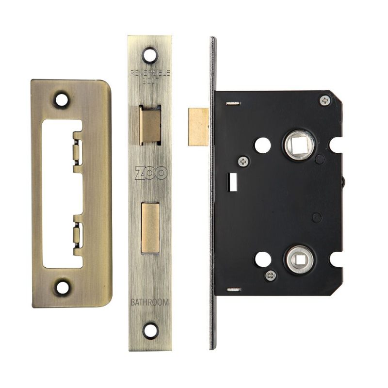 Bathroom Lock 2.5" - 57mm c/c-Florentine Bronze