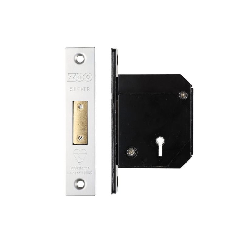 British Standard 5 Lever Deadlock - 67mm c/w Esc - Chubb Retro Fit 3G114-Satin Stainless