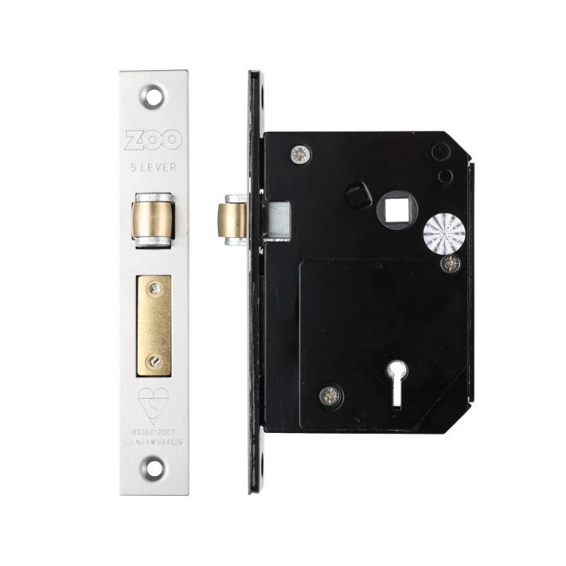 British Standard 5 Lever Roller Sashlock - 80mm - Chubb Retro Fit 3K74 -Satin Stainless