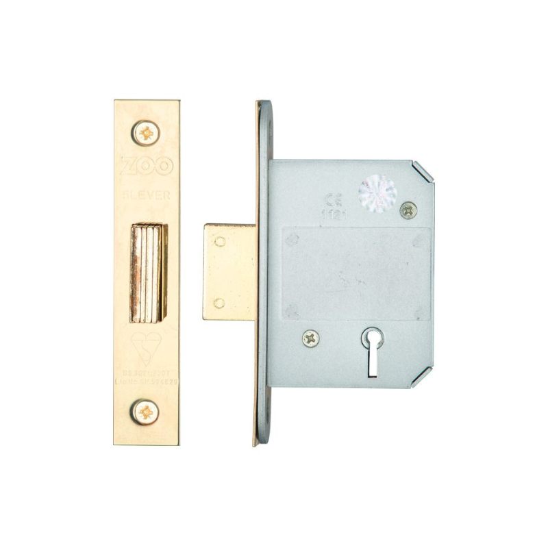 British Standard 5 Lever Deadlock - 64mm-PVD