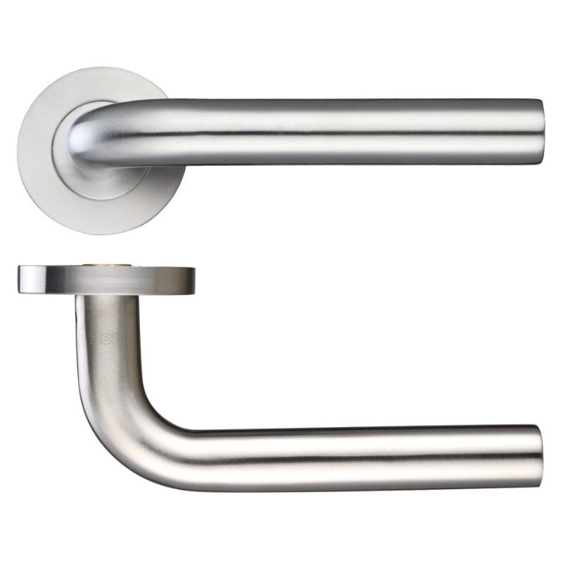 19mm Radius Lever - Push On Rose - Grade 304-Satin Stainless