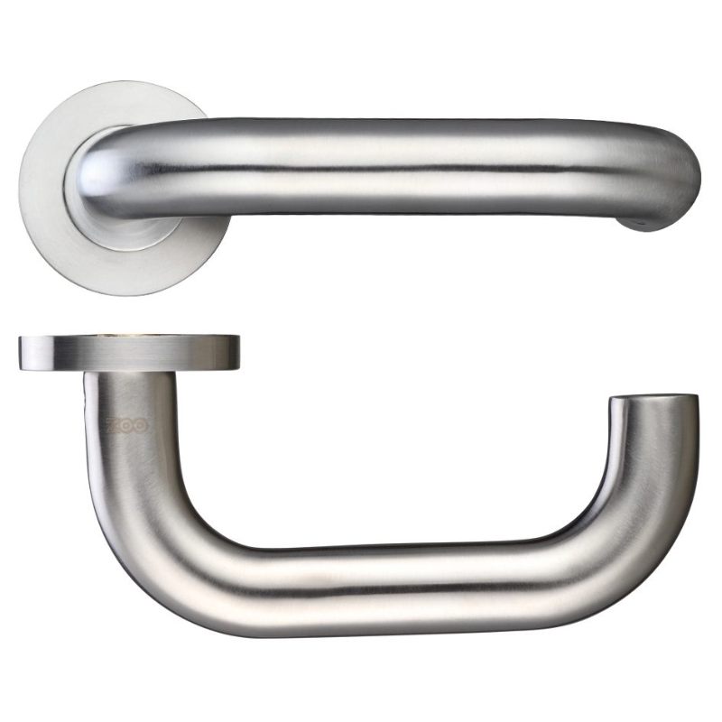 22mm Return to Door Lever - Push On Rose - Grade 304-Satin Stainless