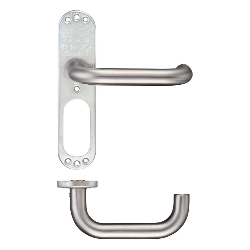 19mm Tubular Return to Door Lever on Inner Plate/Short Plate-Satin Stainless
