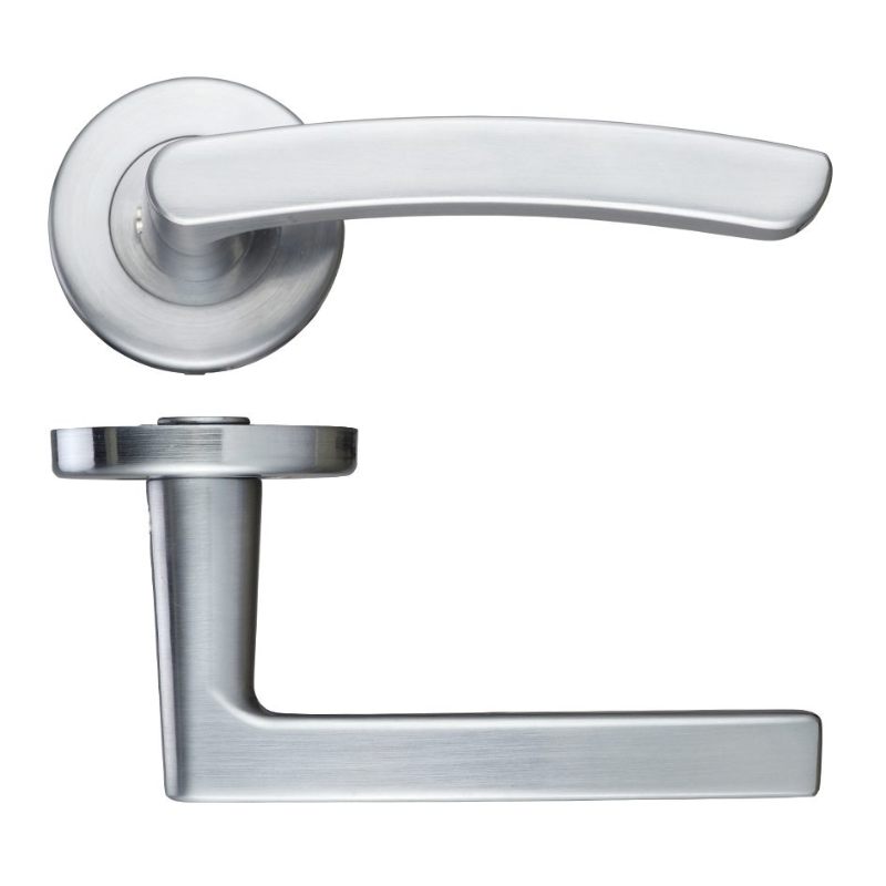 Santiago Lever - Push On Rose -115mm x 65mm-Satin Chrome