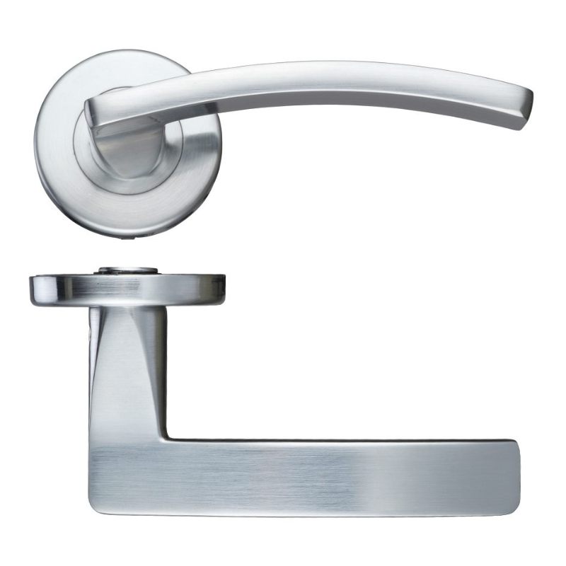 Toledo Lever - Push On Rose -115mm x 65mm-Satin Chrome