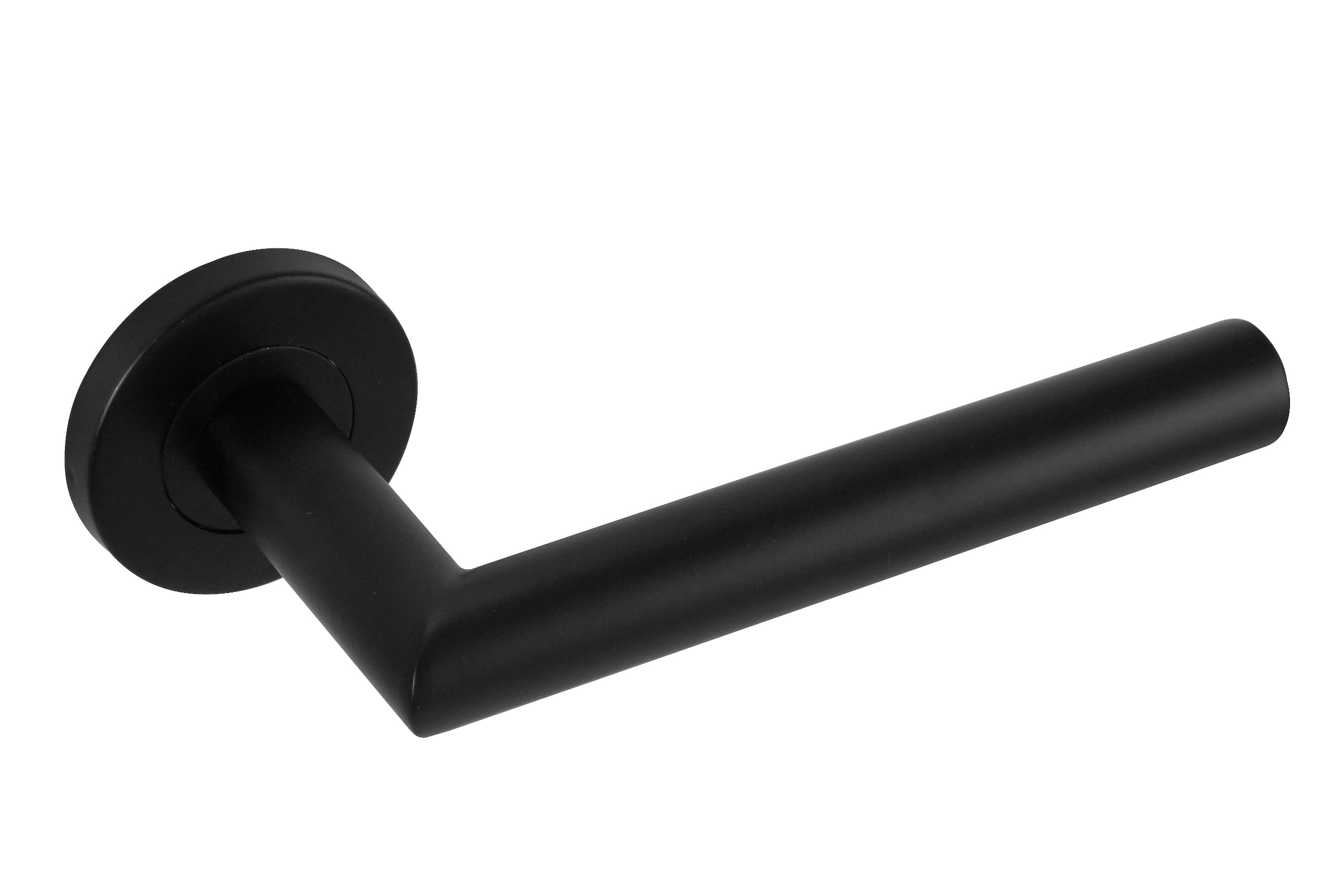 Frisco BLK SS 19mm Mitred Lever on Rose Set