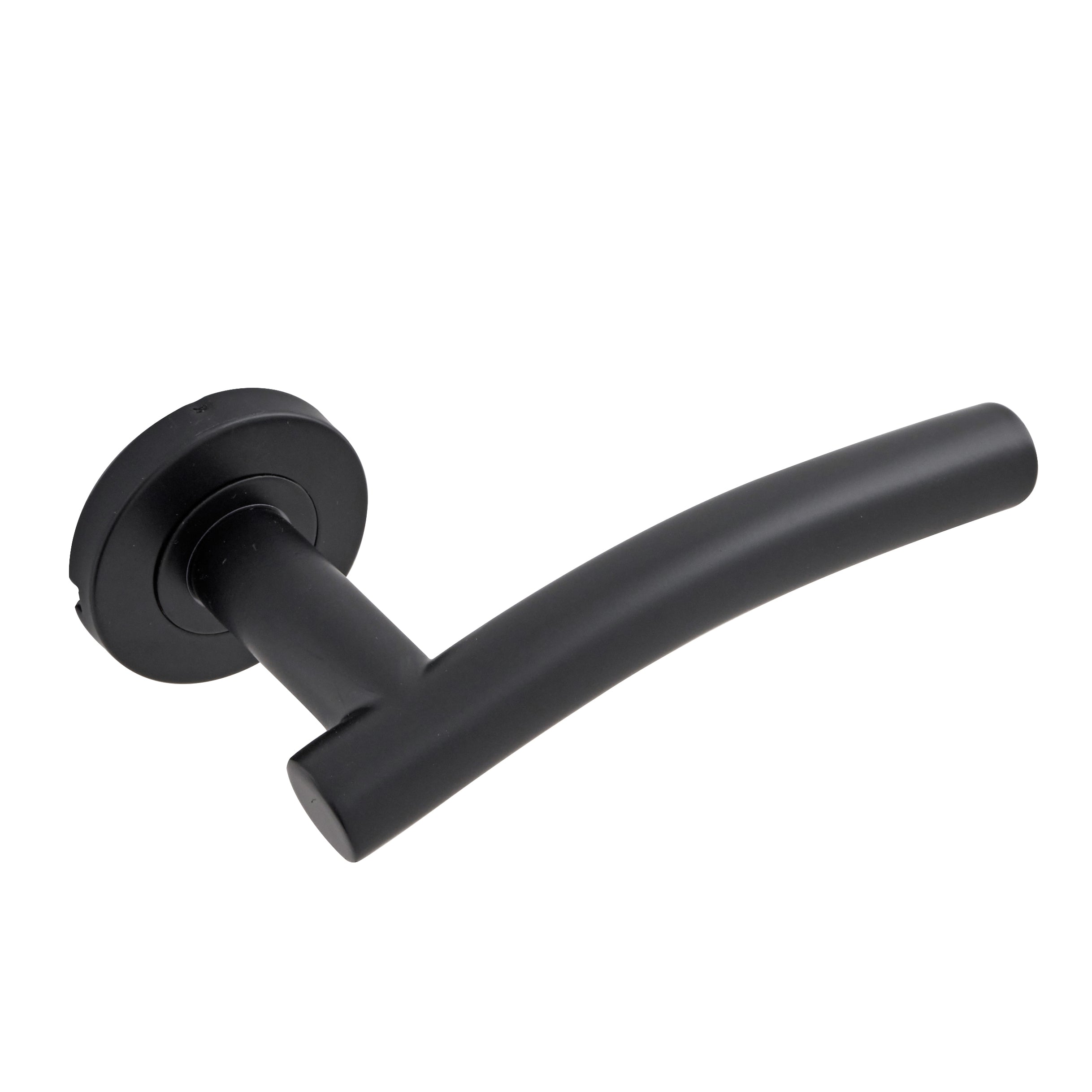 Frisco BLK SS 19mm Arched Lever on Rose Set