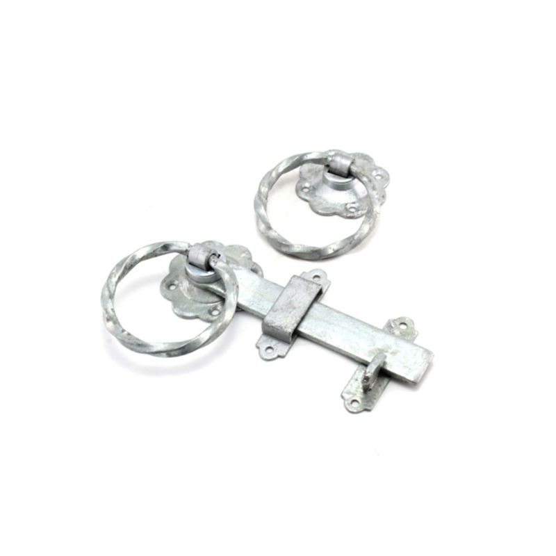 Ring Gate Latch - Twisted Zinc