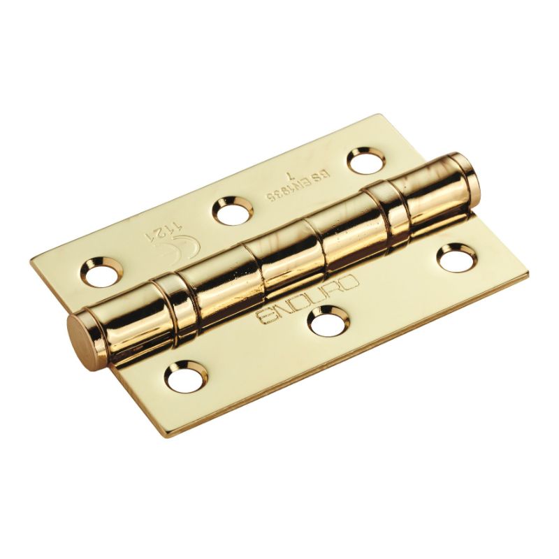 Carlisle Brass 76 x 51 x 2 mm BALL BEARING HINGE c/w MATCHING WOOD SCREWS ( ELECTRO BRASS)