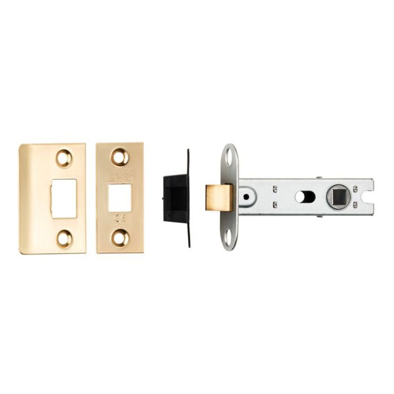 Carlisle Brass 76Mm Ce B/T Tubular Mortice Latch Square Satin Brass