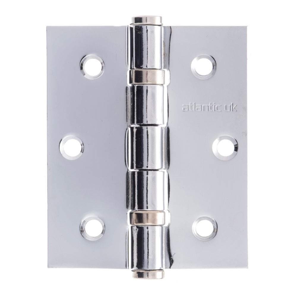 Atlantic Ball Bearing Hinges 3" x 2.5" x 2.5mm set of 3 - Polished Chrome