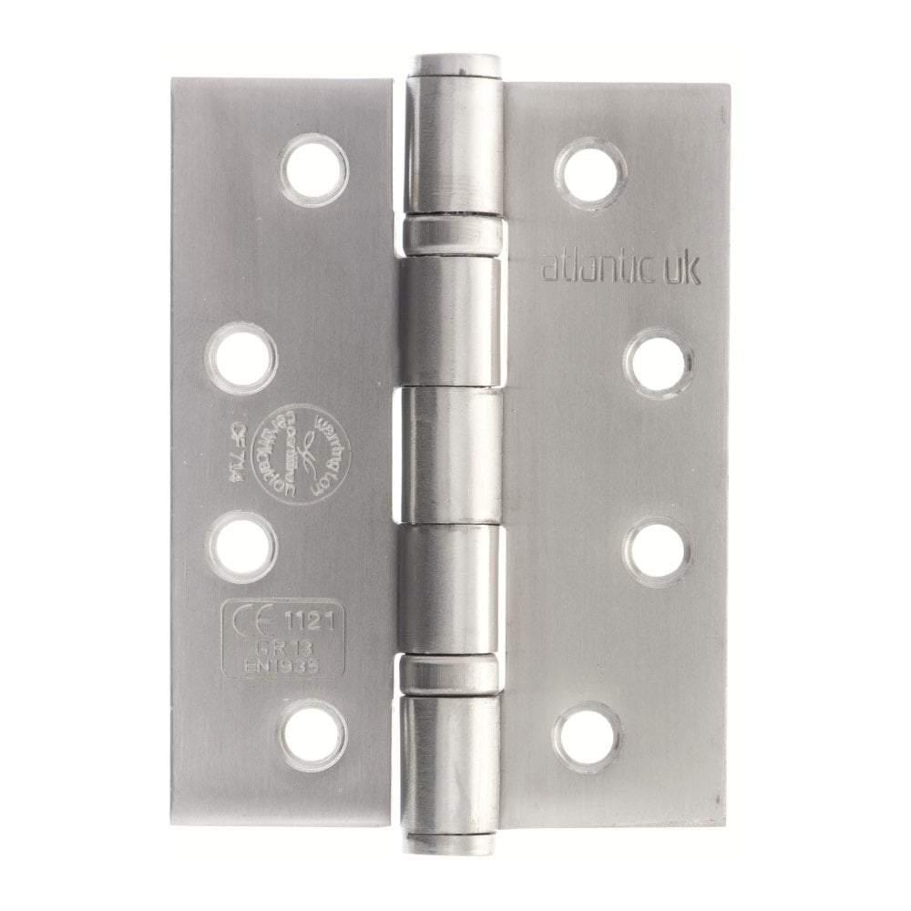 Atlantic Ball Bearing Hinges Grade 13 Fire Rated 4" X 3" X 3mm set of 3 - Satin Stainless Steel