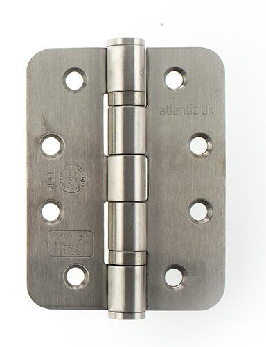 Atlantic Radius Corner Ball Bearing Hinges 4" X 3" X 3mm set of 3 - Satin Stainless Steel