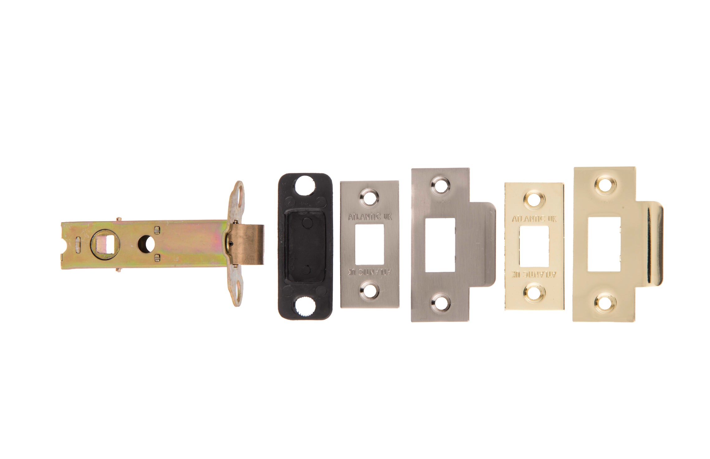 Atlantic Heavy Duty Bolt Through Tubular Latch 3" - Satin Nickel/Polished Brass