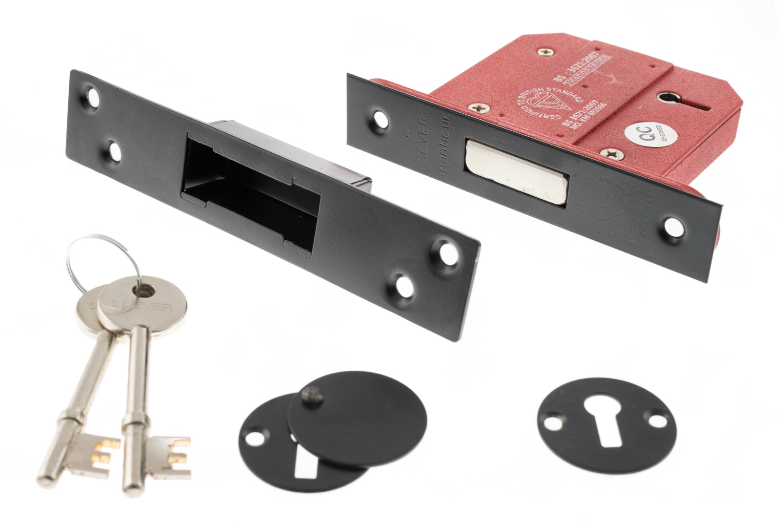 Atlantic 5 Lever Key Deadlock [BS] 3" - Matt Black