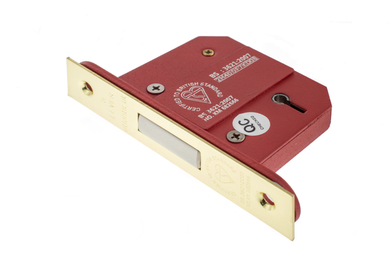 Atlantic 5 Lever Key Deadlock [BS] 3" - Polished Brass